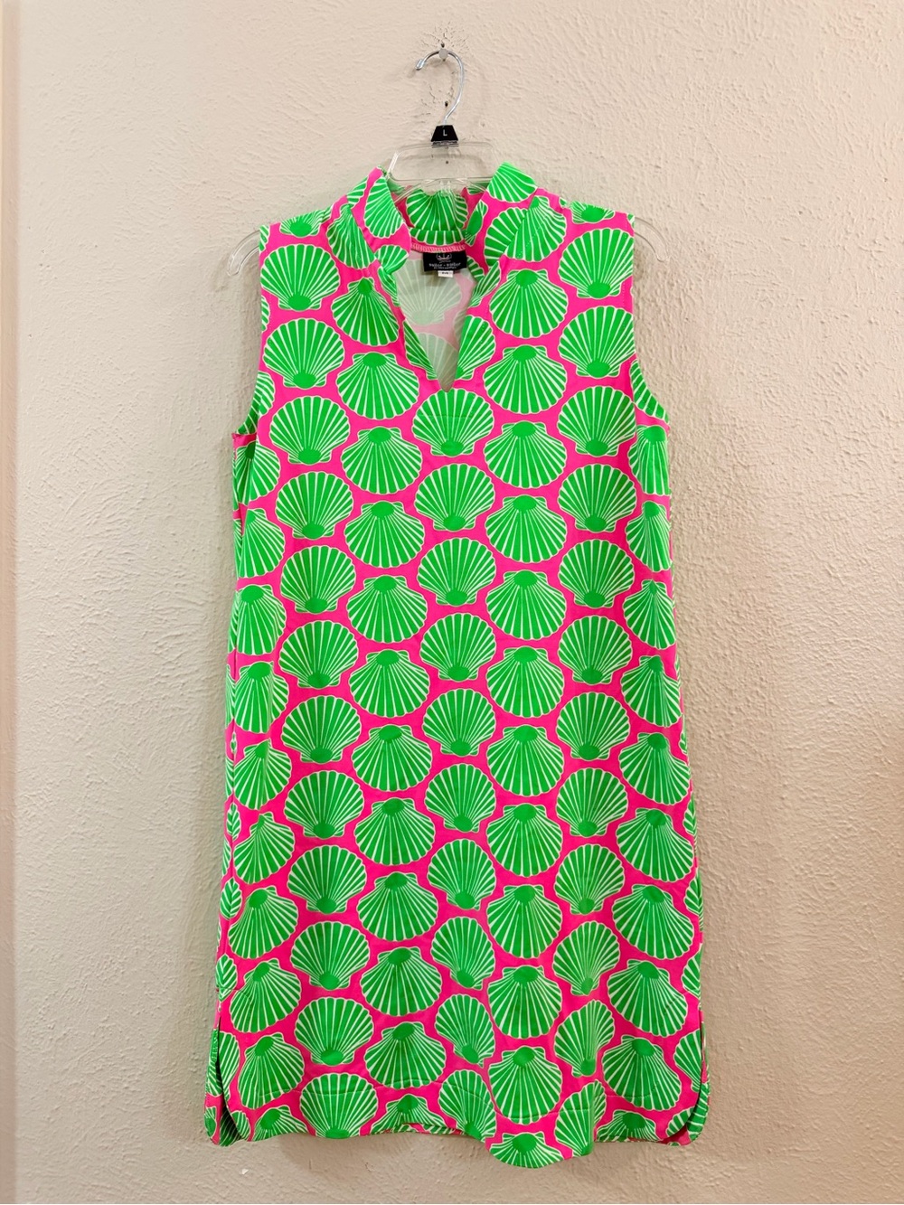 Sailor Sailor pink green clamshell print shift dress